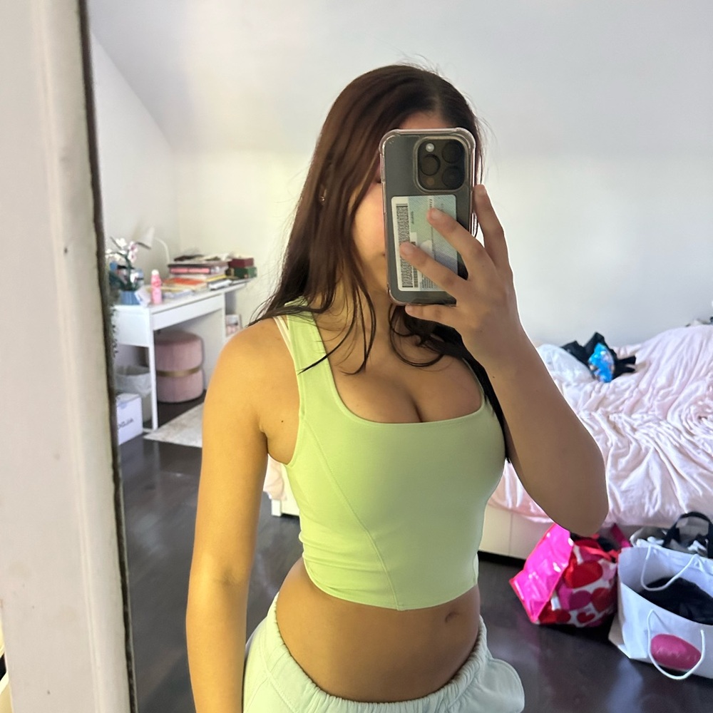 Aritzia Light Green Crop Top